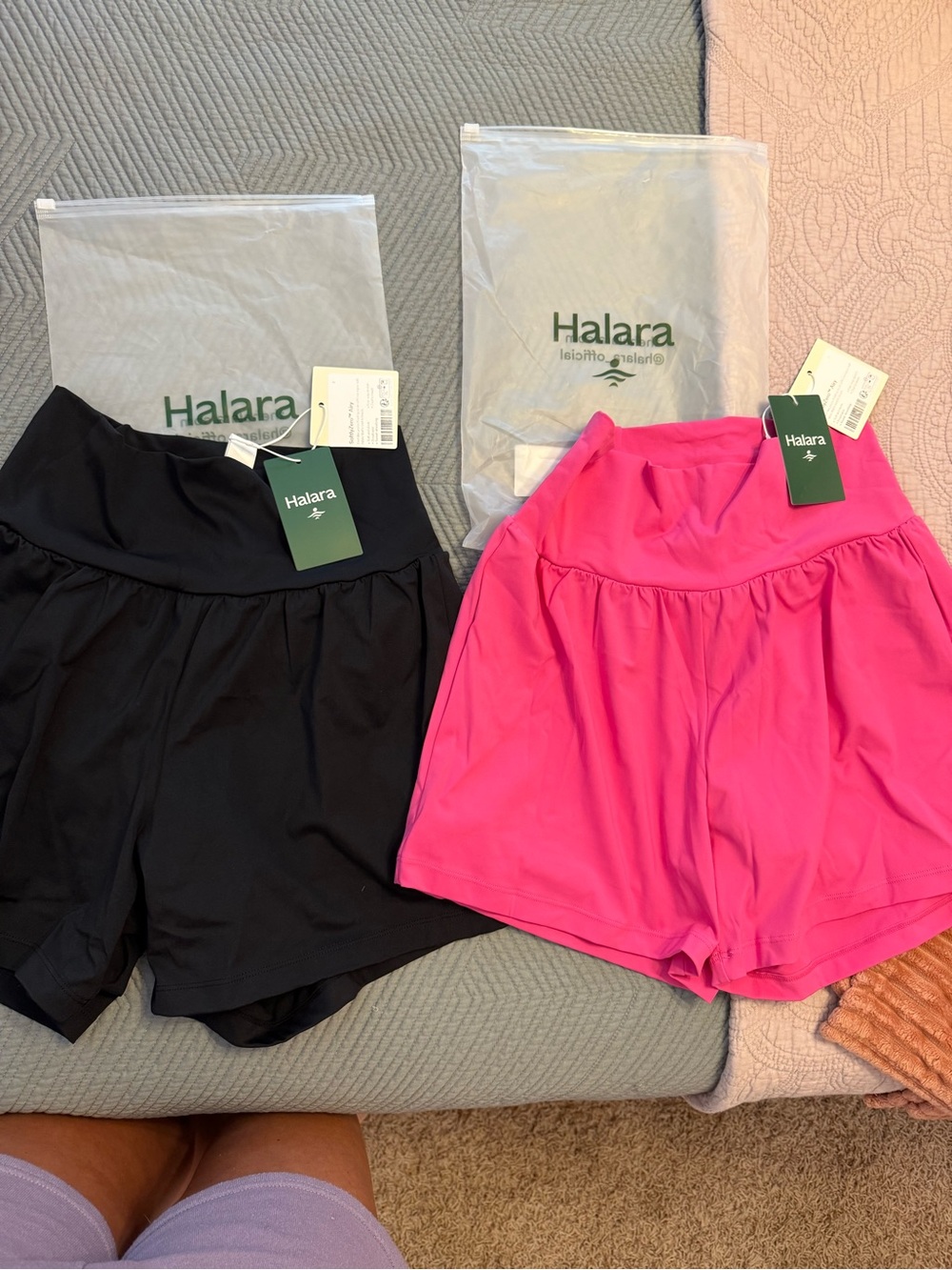 HALARA Black & Hot Pink Athletic Skorts Duo